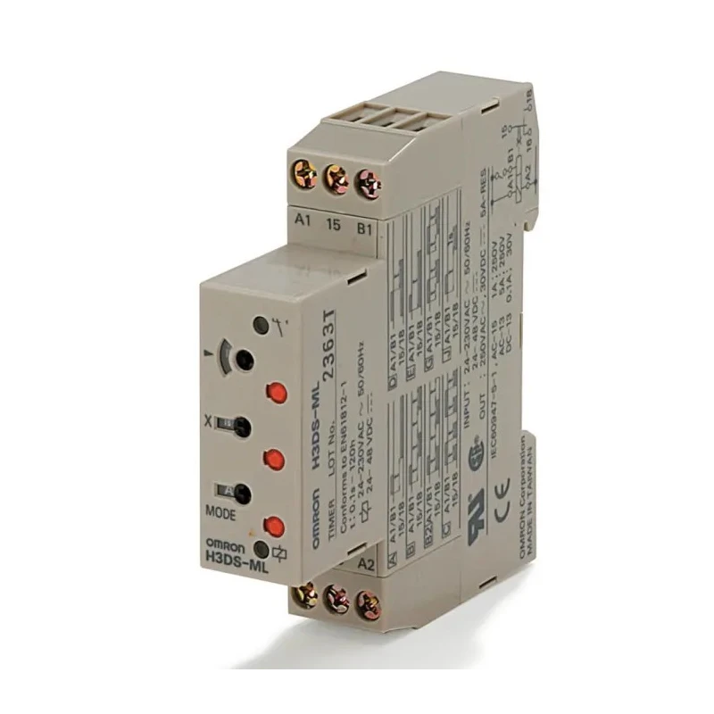 Omron EF7616 Series DIN Rail Timer Relay 1-Contact 48 V dc 230 V ac 24 V ac 0.1 s to 120 h Multifunction 