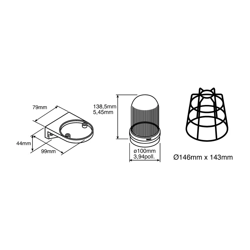 Werma Beacon Grey Bulb Cage for Use with 826 Series 975.826.03