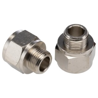 Legris Pneumatic Fitting 906 Series Male/Female G 1/2 Female Nickel Plated Brass 80°C 0906 17 21