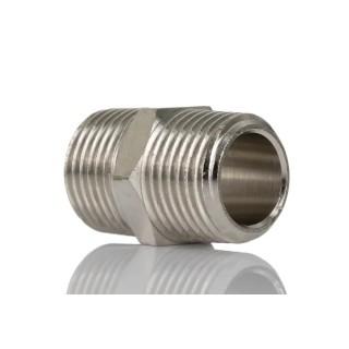Legris Pneumatic Fitting Male Threaded Brass Nickel Finish 1/2 in R Series 900 0900 00 21