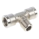 Legris Pneumatic Fitting 916 Series Male/Female 1/4 in RG Nickel-Plated Brass 80°C 0916 00 13