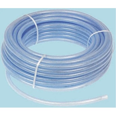 RS PRO Clear Reinforced Polyvinyl Chloride Hose Pipe 10 bar 25 m Long 368-0227