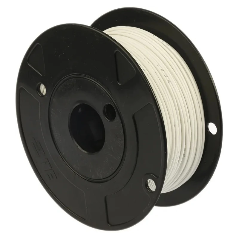 TE Connectivity ACW Series White Automotive Wire, 19 x 0.26 mm Strands, 100 m Length, Polyvinyl Fluoride ACW0219-1.00-9