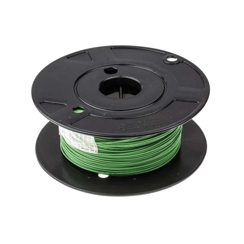 TE Connectivity ACW Series Green Automotive Wire 19 x 0.19 mm, 100 m Length, Polyvinyl Fluoride Jacket ACW0219-0.50-5