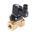 Burkert 2 Port NC Brass Solenoid Valve 230V AC, 10mm Orifice, 10 Bar Max Pressure 140846