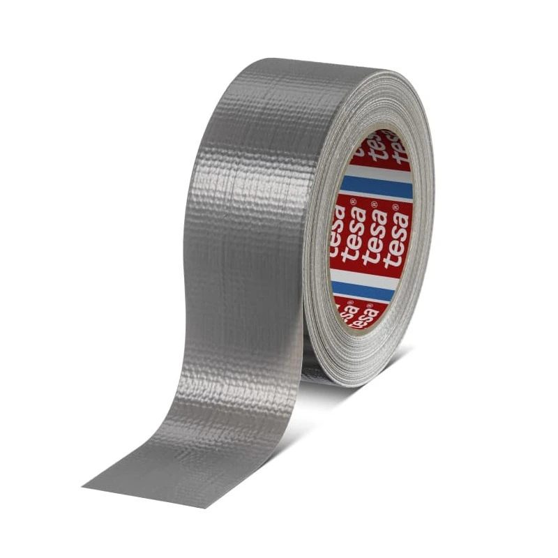 Tesa General Purpose Cloth Duct Tape 50 m x 50 mm, Silver PE Coated Finish 04615-00000-00