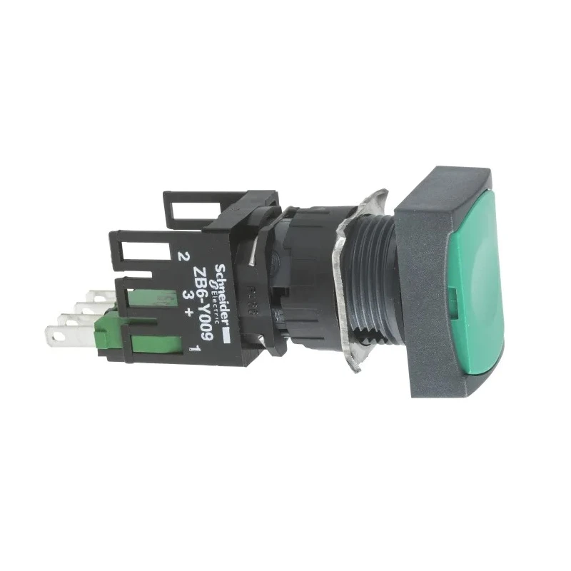 Schneider Electric Harmony Series Panel Mount Momentary Push Button Switch, Green LED, SPST, 16 mm Cutout, IP65 XB6DA31B