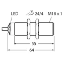 Turck Threaded Barrel Ultrasonic Proximity Sensor M18 50 cm 150mA PNP 30V RU50U-S18-AP8X