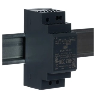 MEAN WELL DDR-30L-24 DC/DC Converter 24V DC Output 18-75V DC Input 30W 6A DIN Rail Mount DDR-30L-24