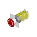 EAO 04 Series Red Latching Push Button Head, Mushroom Shape, Flush Style, 22.5 mm Diameter, IP65, Plastic Material 704.075.2