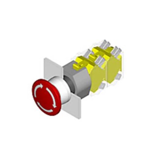 EAO 04 Series Red Latching Push Button Head, Mushroom Shape, Flush Style, 22.5 mm Diameter, IP65, Plastic Material 704.075.2