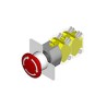 EAO 04 Series Red Latching Push Button Head, Mushroom Shape, Flush Style, 22.5 mm Diameter, IP65, Plastic Material 704.075.2