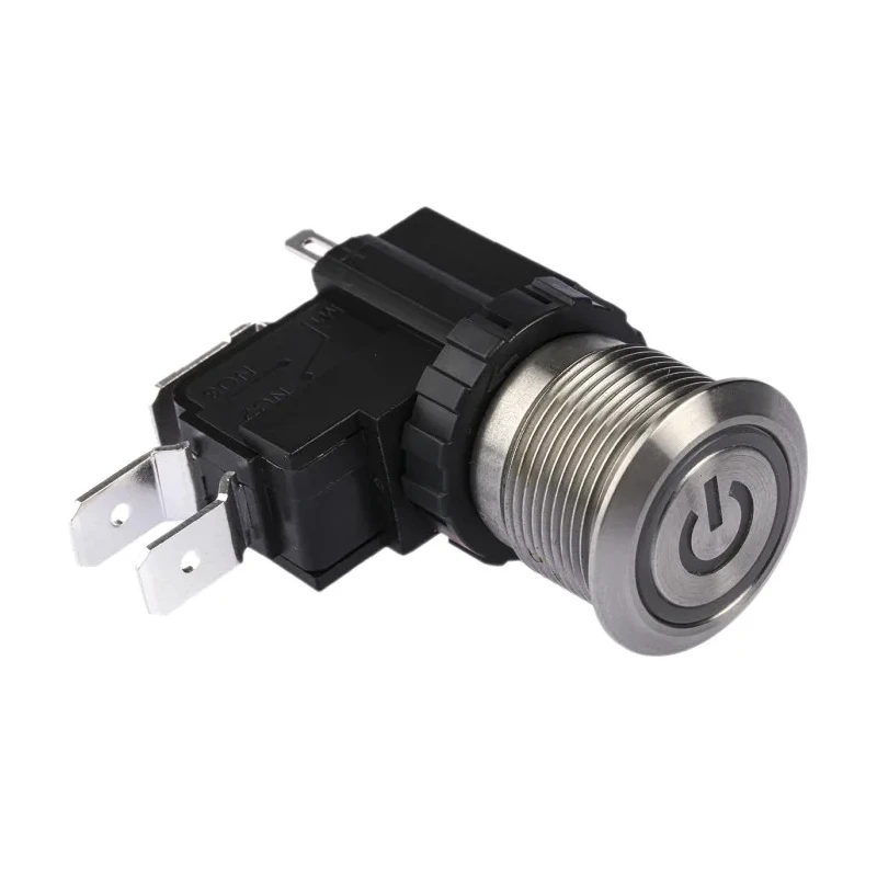 RS PRO MW19 Series Illuminated Push Button Switch Latching Panel Mount SPDT White LED IP67 250 V AC MW19