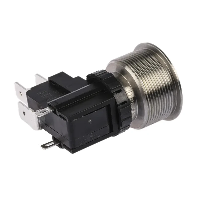 RS PRO MW19 Series Illuminated Push Button Switch Latching Panel Mount SPDT White LED IP67 250 V AC MW19