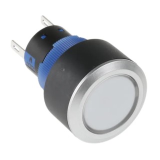 RS PRO Illuminated Push Button Switch, Momentary, Panel Mount, SPDT, White LED, IP65, 36 V dc, 5A, 22.2 mm Cutout KPB22