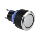 RS PRO Illuminated Momentary Push Button Switch Panel Mount 22.2 mm Cutout SPDT Yellow LED IP65 36 V dc KPB22