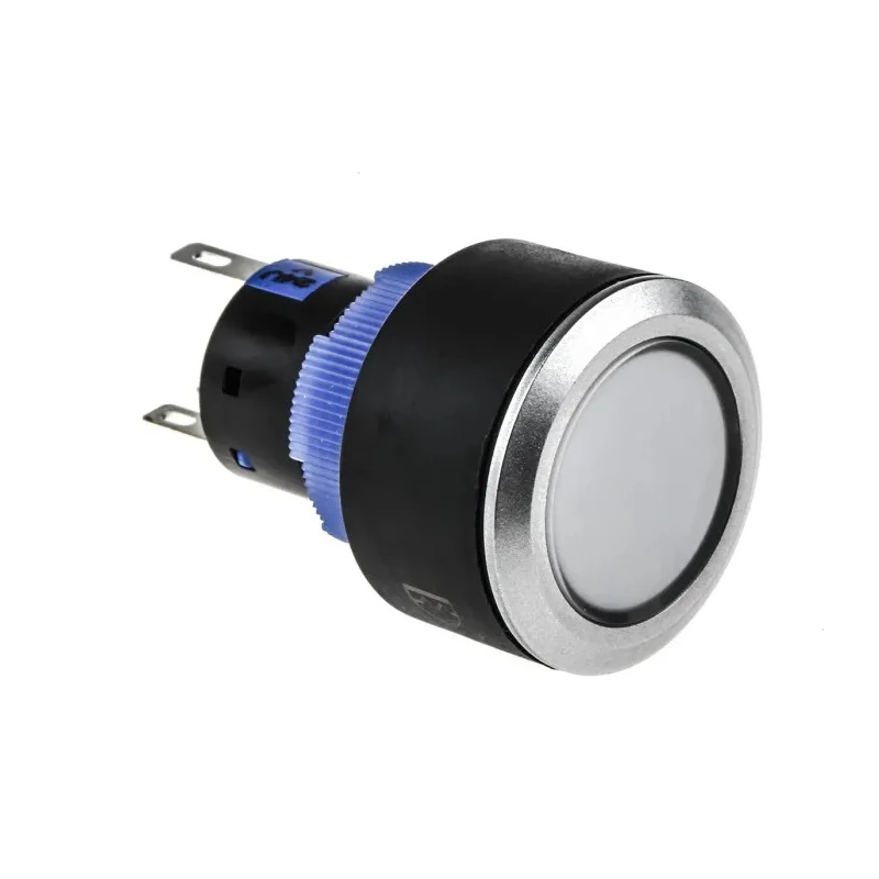 RS PRO Illuminated Momentary Push Button Switch Panel Mount 22.2 mm Cutout SPDT Yellow LED IP65 36 V dc KPB22