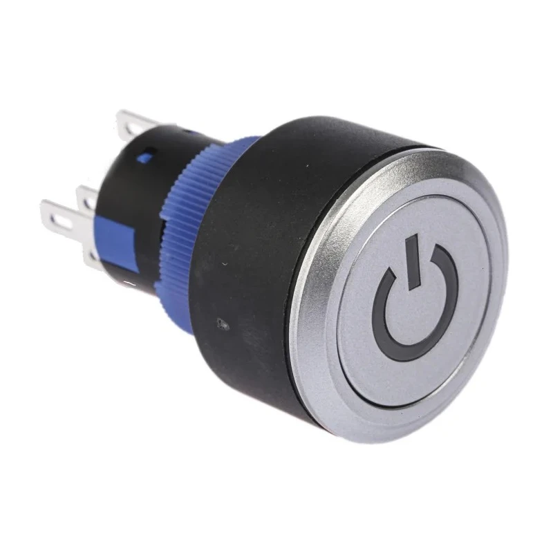 RS PRO Series Illuminated Push Button Switch, Momentary, Panel Mount, 22.2 mm Cutout, SPDT Contact, Red LED, IP65, 36V KPB22