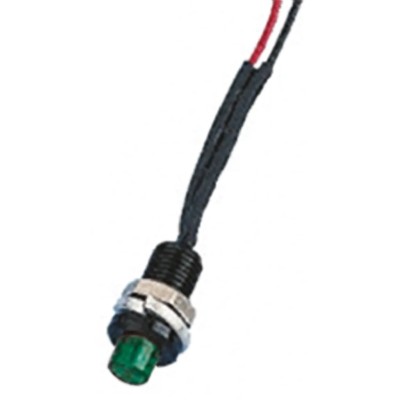 Oxley Green Panel Mount Indicator, 24V ac, 15mA, Lead Wire Termination, IP66 Rated, Prominent OXL/CLH/63/B/P/24AC/FL30/GN