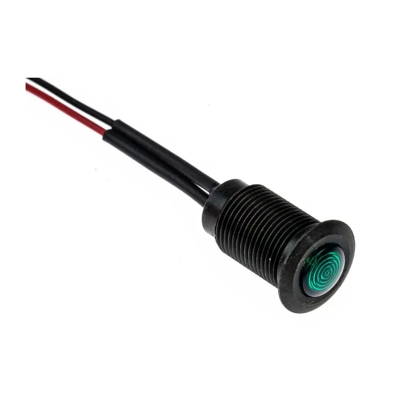 Oxley Green Panel Mount Indicator, 10.2 mm Mount Hole, Flying Lead Termination, IP66, 230V AC OXL/CLH/100/230/FL30/GN