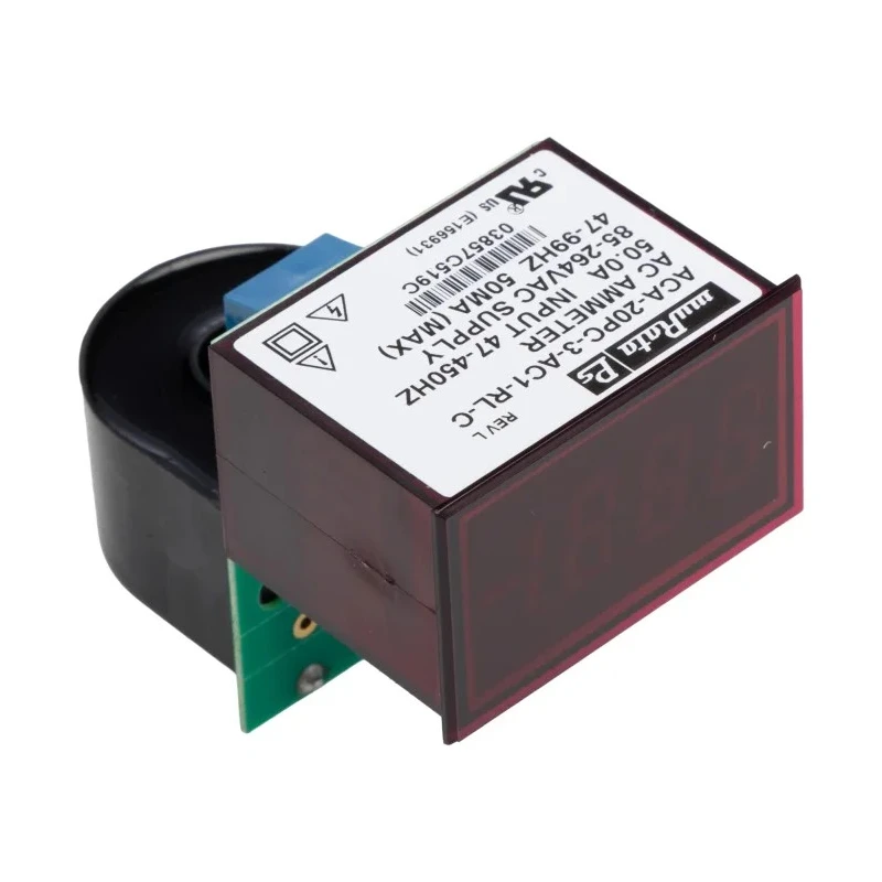 Murata Power Solutions Digital Ammeter 100 A AC, 22.4 mm x 35.1 mm, ±0.15 % FS ACA-20PC-3-AC1-RL-C
