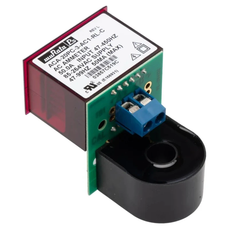 Murata Power Solutions Digital Ammeter 100 A AC, 22.4 mm x 35.1 mm, ±0.15 % FS ACA-20PC-3-AC1-RL-C