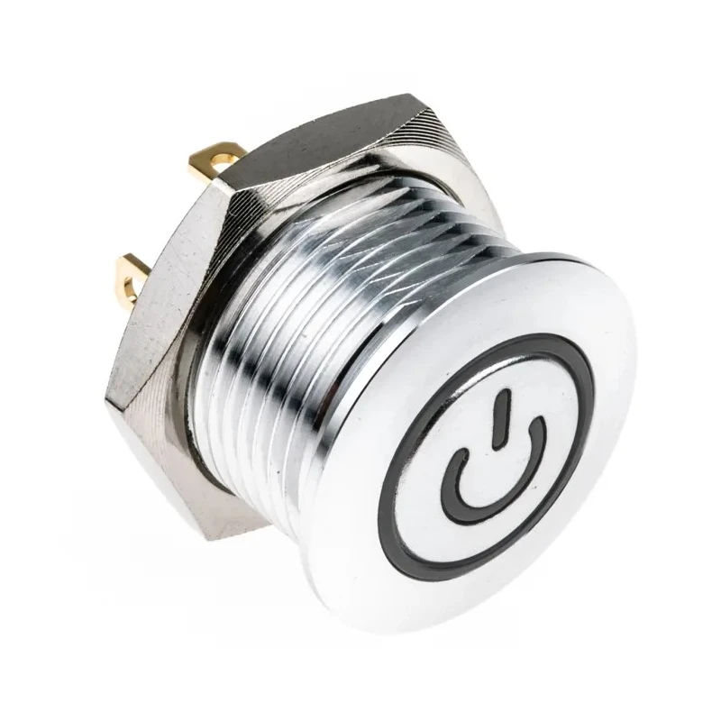 RS PRO MPB16 Series Illuminated Momentary Push Button Switch, Panel Mount, 16 mm Cutout, SPST, Red LED, IP67, 36 V dc MPB16