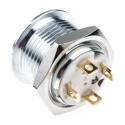 RS PRO MPB16 Series Illuminated Momentary Push Button Switch, Panel Mount, 16 mm Cutout, SPST, Red LED, IP67, 36 V dc MPB16