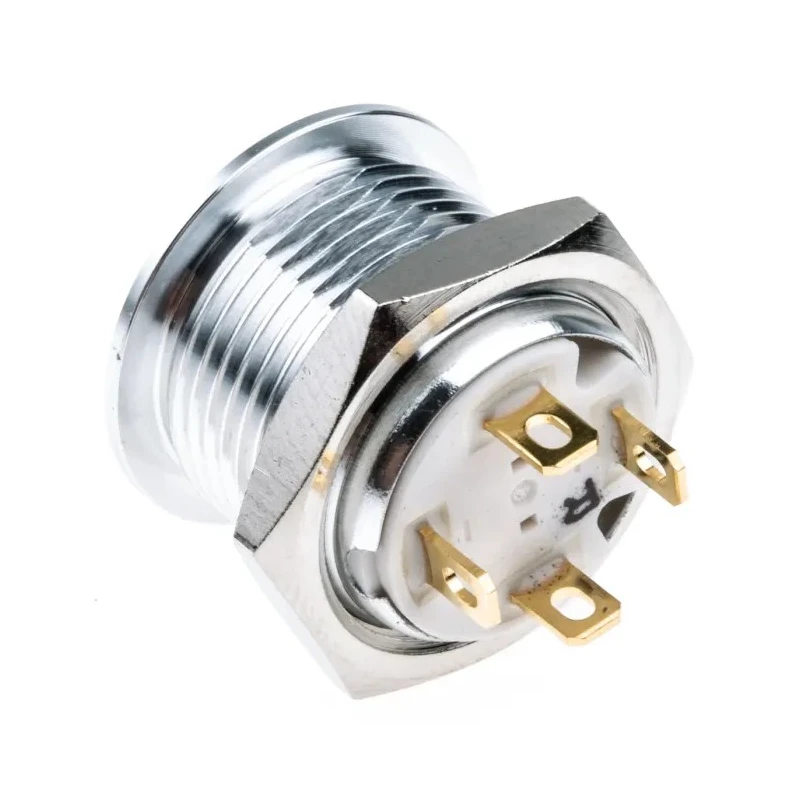 RS PRO MPB16 Series Illuminated Momentary Push Button Switch, Panel Mount, 16 mm Cutout, SPST, Red LED, IP67, 36 V dc MPB16