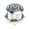 RS PRO MPB16 Series Illuminated Momentary Push Button Switch, Panel Mount, 16 mm Cutout, SPST, Red LED, IP67, 36 V dc MPB16
