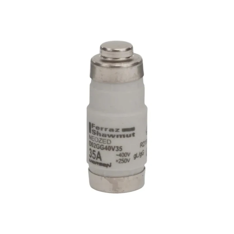 Mersen 35A 400V AC D02 Neozed Fuse, Ceramic Body, 50kA Breaking Capacity R219826/D02GG40V35 R219826 / D02GG40V35
