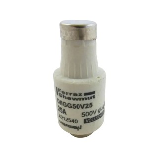 Mersen Diazed Bottle Fuse 25A 500V D2 Size with E27 Thread X212540 / DIIGG50V25