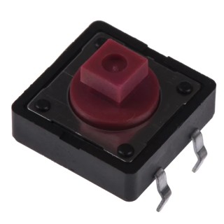 APEM Red Tactile Switch Plunger, 3 mm Actuator Length, SPST 50mA 12 V dc Surface Mount DTS24RV