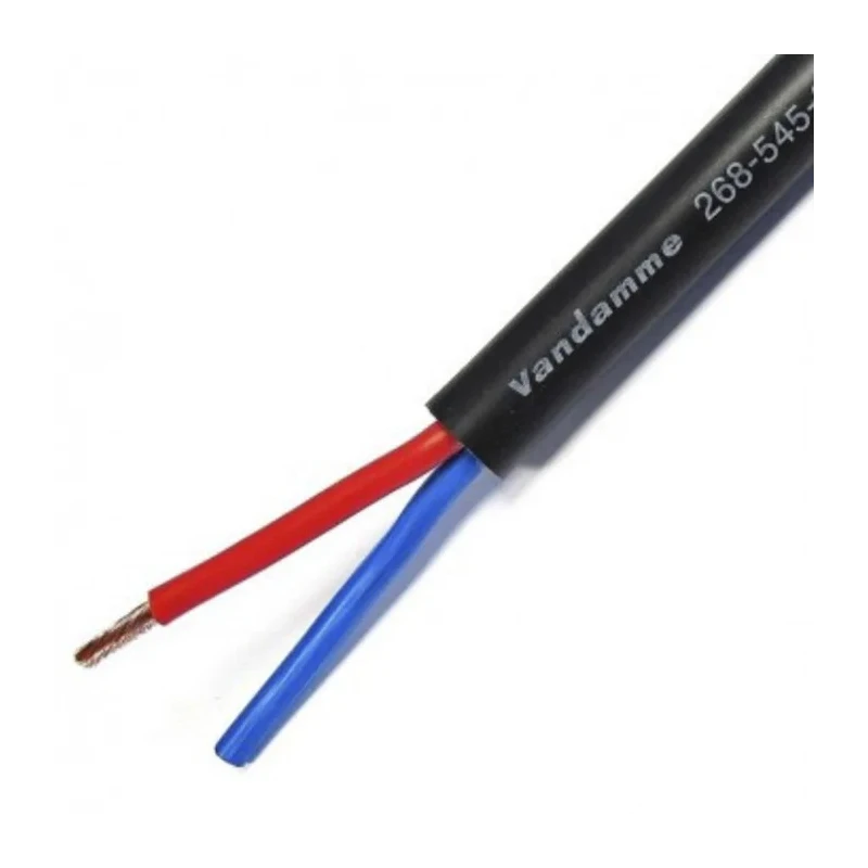 Van Damme black tour grade Series 2 Core Audio Cable 2 Core 50 m Stranded Oxygen-Free Copper PVC Jacket 268-545-000
