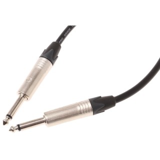 Van Damme Male 6 mm Mono Jack to Male 6 mm Mono Jack Auxiliary Cable, Black, 6 m 101-100-100 BLACK
