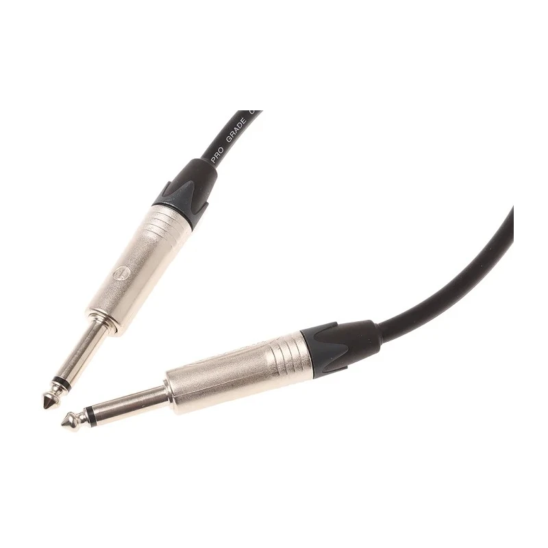 Van Damme Male 6 mm Mono Jack to Male 6 mm Mono Jack Auxiliary Cable, Black, 6 m 101-100-100 BLACK