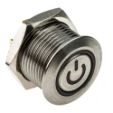 RS PRO Illuminated Momentary Panel Mount Push Button Switch, 16 mm Cutout, SPST, White LED, IP67, 36 V MPB16
