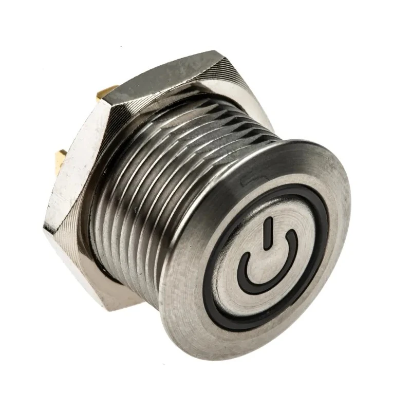 RS PRO Illuminated Momentary Panel Mount Push Button Switch, 16 mm Cutout, SPST, White LED, IP67, 36 V MPB16