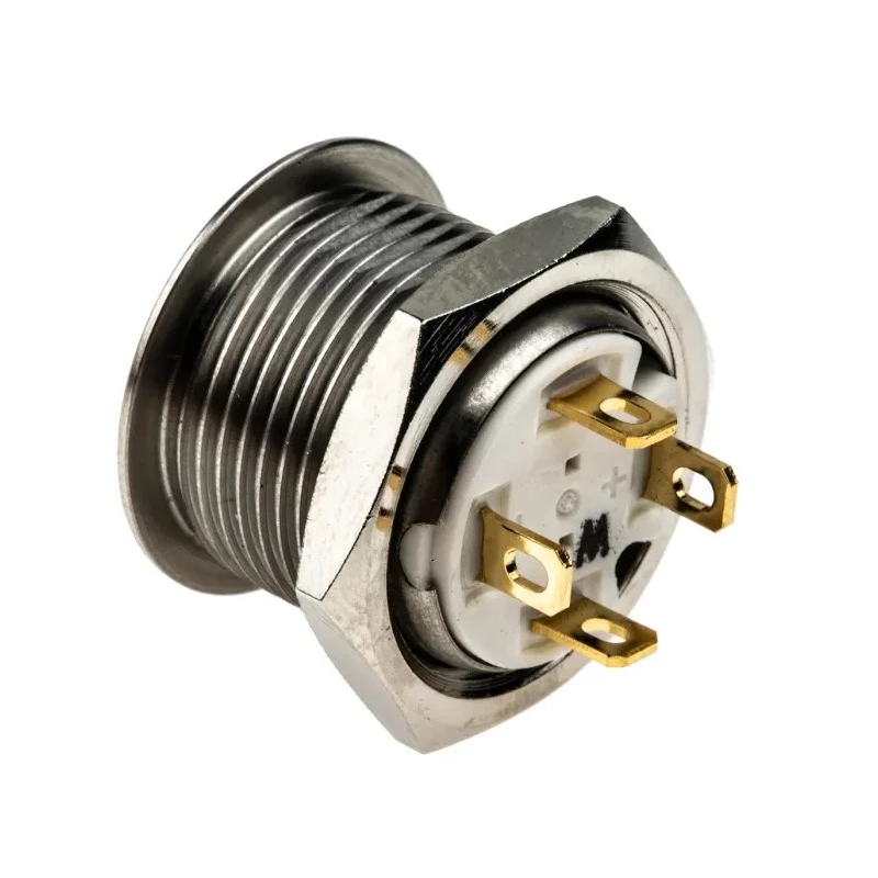 RS PRO Illuminated Momentary Panel Mount Push Button Switch, 16 mm Cutout, SPST, White LED, IP67, 36 V MPB16