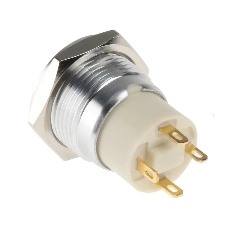 RS PRO Illuminated Panel Mount Push Button Switch SPST 16 mm Cutout Blue LED IP67 36 V dc MPB16