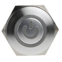 RS PRO Illuminated Panel Mount Push Button Switch SPST 16 mm Cutout Blue LED IP67 36 V dc MPB16