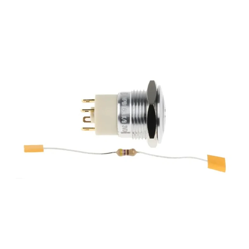 RS PRO Illuminated Panel Mount Push Button Switch SPST 16 mm Cutout Blue LED IP67 36 V dc MPB16