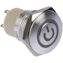 RS PRO Illuminated Push Button Switch Latching Panel Mount 16 mm Cutout SPST Blue Red LED IP67 36 V dc MPB16