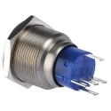 RS PRO Illuminated Push Button Switch Momentary Panel Mount SPDT 22.2 mm Cutout Blue LED IP67 36 V DC 5 A MPB22