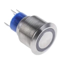 RS PRO Illuminated Momentary Push Button Switch Panel Mount 22.2 mm Cutout SPDT Red LED IP67 36V DC 250V AC MPB22