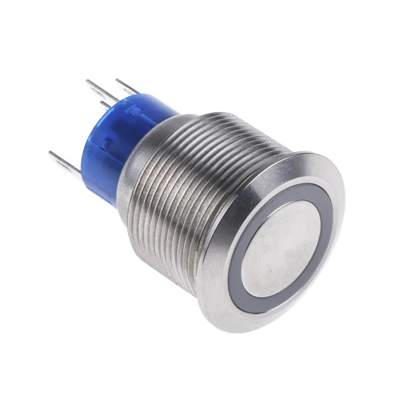 RS PRO Illuminated Momentary Push Button Switch Panel Mount 22.2 mm Cutout SPDT Red LED IP67 36V DC 250V AC MPB22