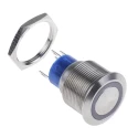 RS PRO Illuminated Momentary Push Button Switch Panel Mount 22.2 mm Cutout SPDT Red LED IP67 36V DC 250V AC MPB22
