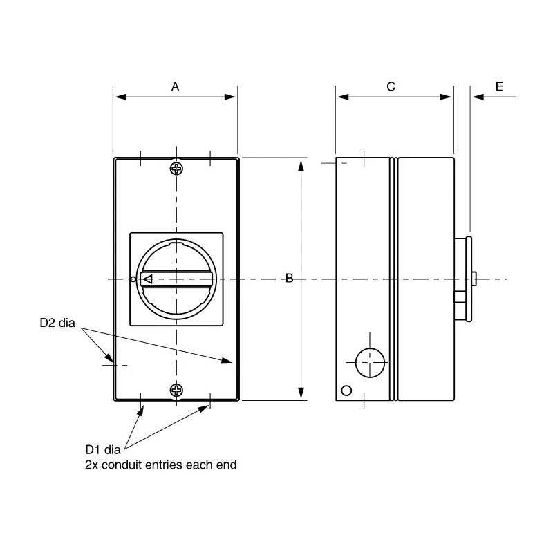 Kraus & Naimer 4-Pole Surface Isolator Switch IP66 IP67 63A 22 kW 