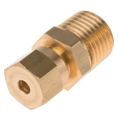 RS PRO Brass Compression Fitting for Use with Thermocouple or PRT Probe, RoHS Compliant, United Kingdom Origin 381-7283