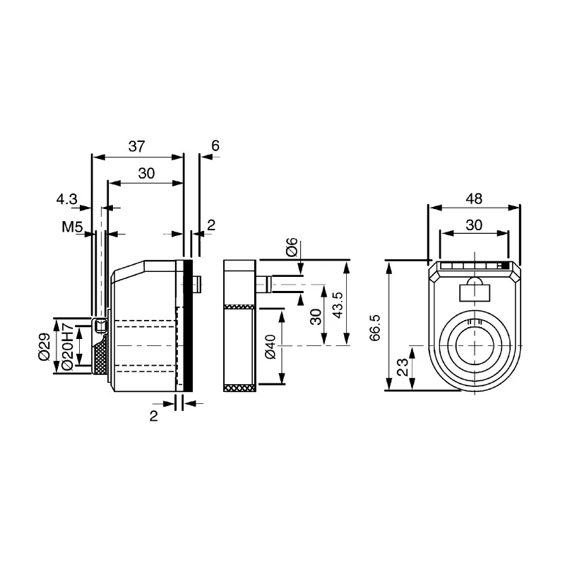 Elesa 5 Digit Mechanical Position Indicator Counter, Clockwise Rotation, Model DD52R